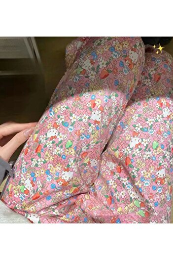 Violon Pembe Hello Kitty Detail Unisex Pijama