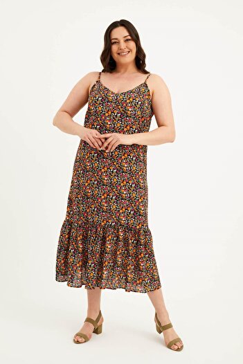 MYLİNE Ruffled Skirt with Rope Straps