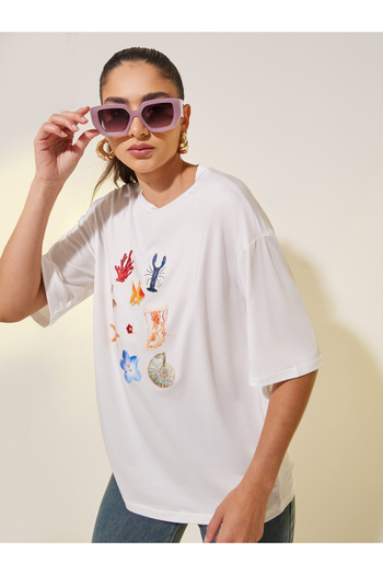 Take Two By Styli Graphic Print Short Sleeve Oversized T-Shirt