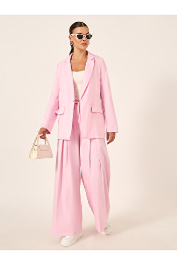 Styli Pink Single Breasted Blazer