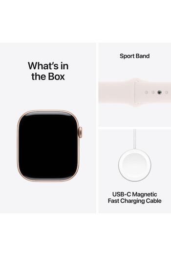 Apple Watch Series 10 Gps 42 Mm Smartwatch With Rose Gold Aluminium Case With Light Blush Sport Band