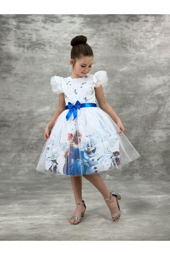 esmacamoda Elsa Girl Dress White Color