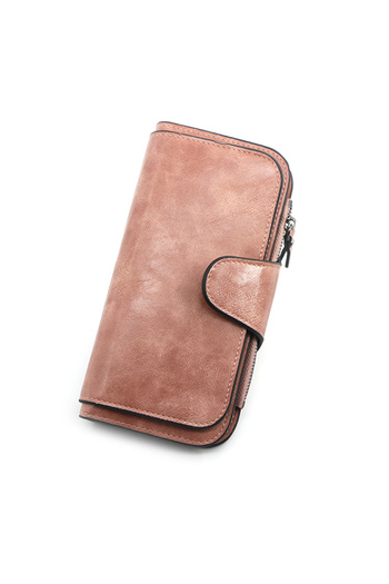 ETG Texture Casual PU Leather Ladies Hasp Clutch for Women Long Wallet Zipper Phone Bag