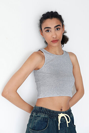 Fulla Moda Basic Ribbed Halter Neck Modal Body