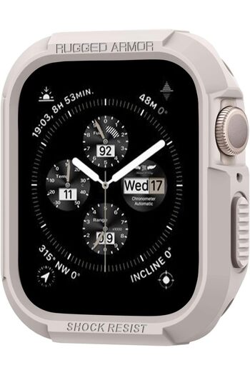 Spigen Rugged Armor for Apple Watch Case Series 9/8/7 45mm and Series SE2/6/SE/5/4 44mm - Dune Beige