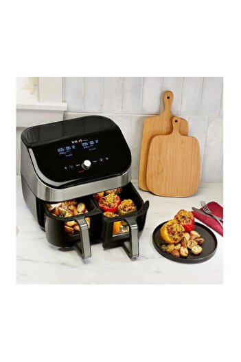 Instant Pot Instant Vortex Plus 8 Dual SS Oil-Free Air Fryer, Clear Cook Digital Display