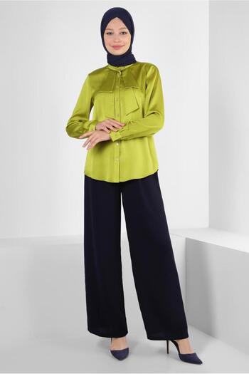 Alvina BUTTONED SATIN BLUZ 43867