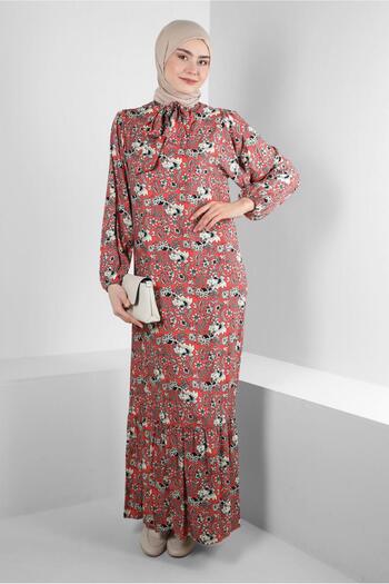 Alvina PATTERNED COLLAR TIE DRESS 43748