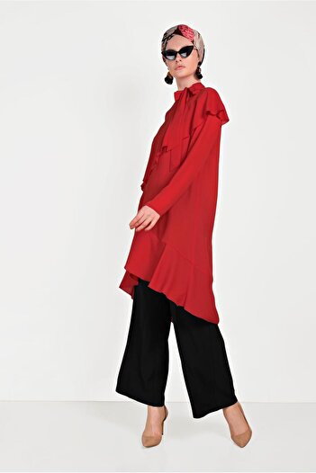 Alvina Neck Tie Asymetric Tunic 40447