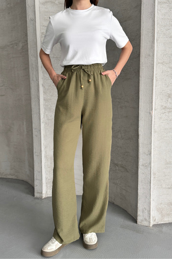macharel jeans Wide Leg Ayrobin Linen Trousers