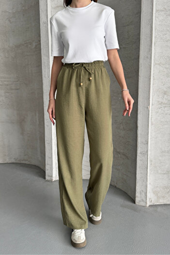 macharel jeans Wide Leg Ayrobin Linen Trousers