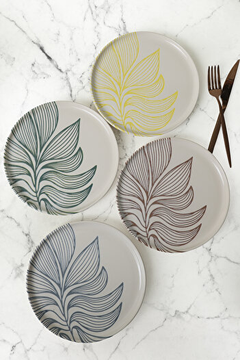 Keramika Leaf Harmony - Nordic Cake Pan 4 Pieces 22 cm 22974-77