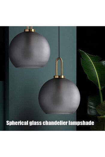 COOYA Hanging spherical decorative pendant lamp, glass shade, recessed, E27 screw, height adjustable, grey