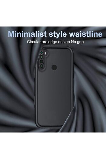 Fibaks Xiaomi Redmi Note 8 Compatible Case Camera Protected Soft Textured Shock Absorbing Burgundy Silicone Cover