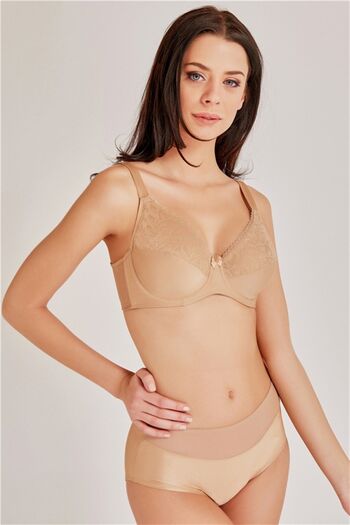 Magic Form Satin Lace Detailed Underwire Gathering Bra