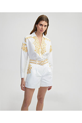 İpekyol Embroidered Poplin Shorts