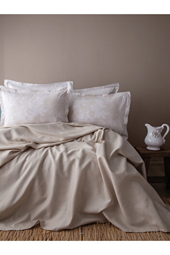 BED LİNE Tanya Bamboo Pique Set Beige Double