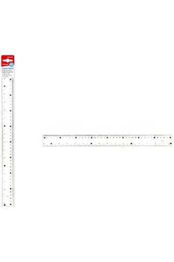 MOTARRO Plastic Ruler Transparent Ruler with Inch & Metric Measurements, Shatter-Resistant