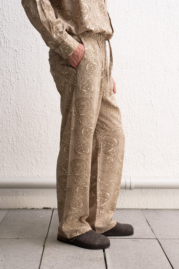 GIESTO Patterned Beige Trousers