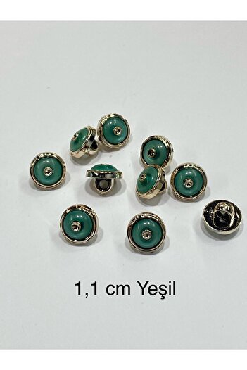 karantuhafiye Green Metallized Button Set / 02734 / 10 Pieces