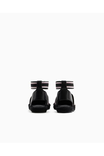 Armani Exchange Unısex Kontrsat Detaylı Bilek Bantlı Hasır Detaylı Taban Siyah Espadril XDS006 XV923-00002
