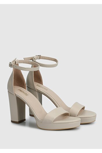Provoq Beige Women's Sandals - High Heels