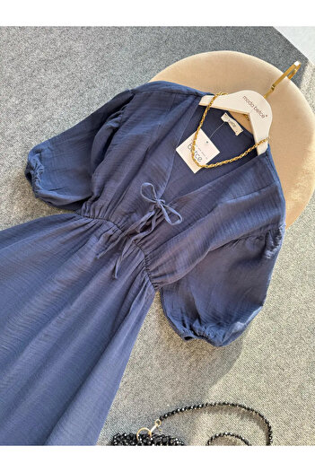 modabetce Muslin Tie-Up Women's Dress