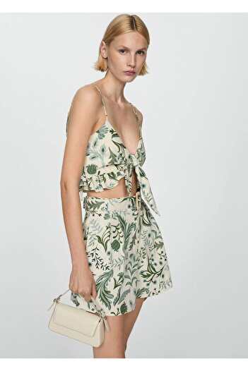 MANGO Woman Patterned Shorts with Belt