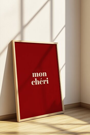 Home Mon Cheri Koketyl Temalı Set 3'lü Oturma Odası Dekoru, Salon Dekoru Poster seti 3 Adet Kırmızı