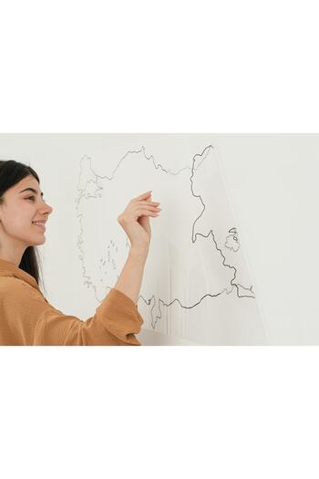 TutturX Mute Turkey Map Static Smart Paper Board with Pen Gift