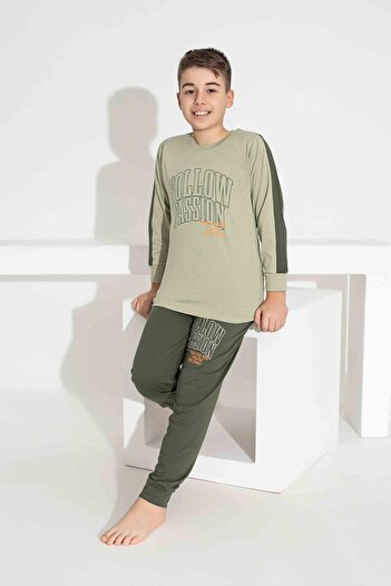 Tarık Children's Patterned Long Sleeve Pijama Suit