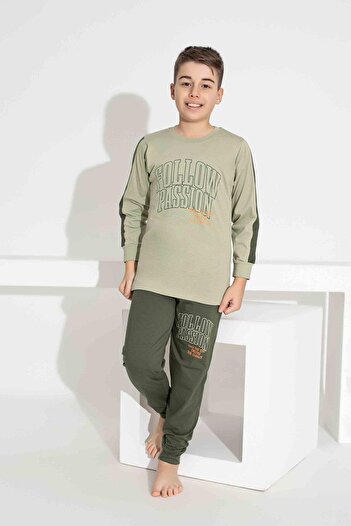 Tarık Children's Patterned Long Sleeve Pijama Suit