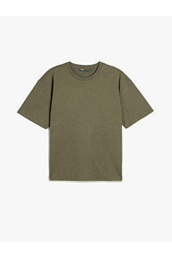 Koton Μπλουζάκι Basic Crew Neck από βαμβακερό ύφασμα με κοντό μανίκι