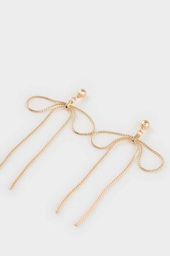 DeFacto Women's Ribbon Gold Earrings - E6455Axns