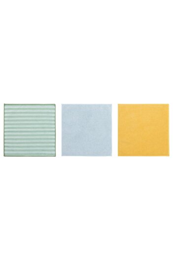 IKEA PEPPRIG Microfiber Cloth 3-Pack, Green Blue/Yellow, 28x28 cm IKEA
