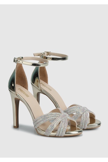 Provoq Women's Gold Heeled Sandals