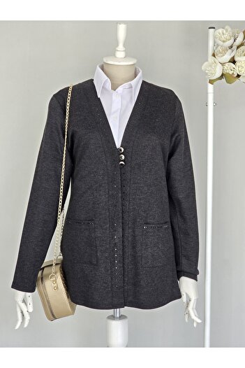 ENDAMIM Large Size Cardigan - with Pockets and Moderate Thickness