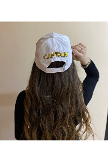 sema aksesuar Adjustable White Unisex Sailor Model Anchor Embroidered Captain Hat