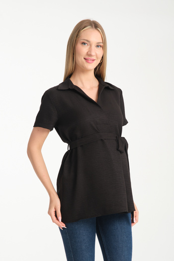 Entarim Maternity Shirt Collar Pleated Tunic
