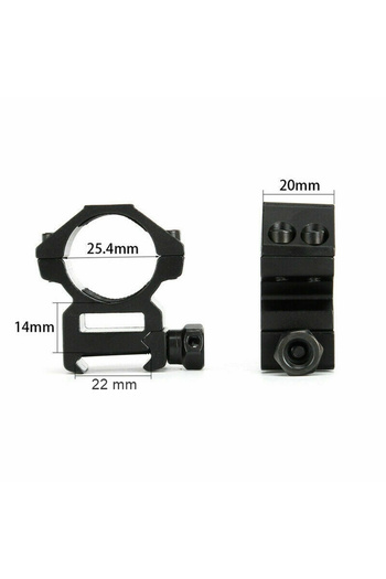 Depox Airsoft scope mount rings, 22 mm, metal, black