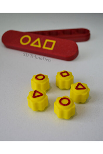 TEKNO Yellow Red Gonggi Game - Pentastick Game - 5 Stones