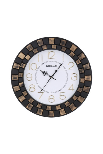 Olsenmark Round Wall Clock OMWC1921 WallMounted, Battery Operated and Durable and 2 YEAR WARRANTY