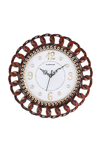 Olsenmark Round Wall Clock OMWC1935 WallMounted, Battery Operated and Durable and 2 YEAR WARRANTY