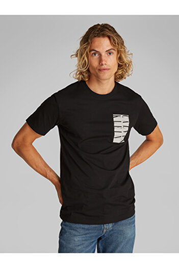 Calvin Klein Calvin Klein Men Black Serif Box Graphic Short Sleeve T-Shirt