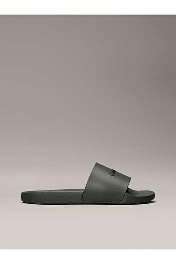 Calvin Klein Men Dark Olive Pool Rubber Sliders
