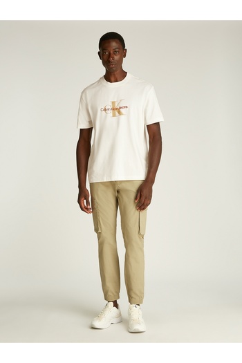 Calvin Klein Calvin Klein Men White Monologo Shift Short Sleeve T-Shirt