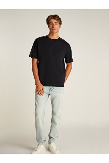 Calvin Klein Calvin Klein Men Black Logo Tape Short Sleeve T-Shirt