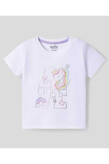 Bonfino Bonfino Unicorn Printed Pyjama Set - White