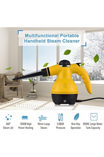 Denx Portable Handheld Steam Cleaner 1200w Multifunctional High Temperature With 9 Pieces