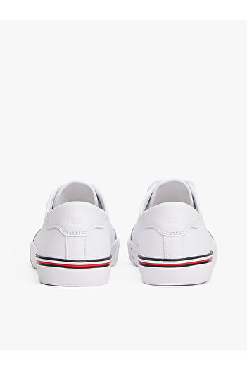 Tommy Hilfiger Erkek Kabartma Logolu Beyaz Sneaker